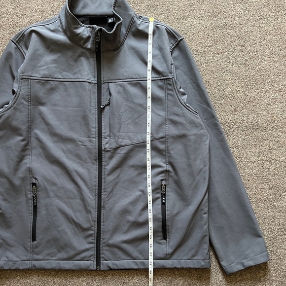 Swiss Tech Grey Softshell Jacket Men XL Water Resistant Fleece Lined Windbreaker - Picture 11 of 16
